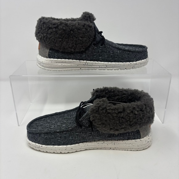 Hey Dude Wendy Fold Youth Stitch Cozy Black Shoes YT 1 New - Picture 3 of 8